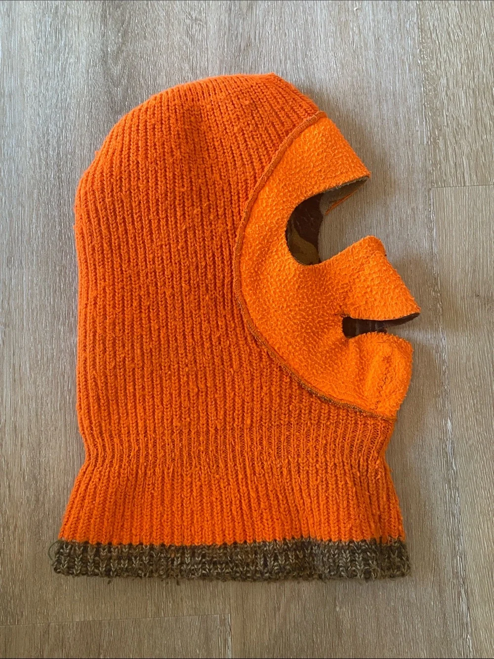 VTG Camo Reversible Orange Knit Face Cover Ski Mask Hunting Balaclava Hood OSFM